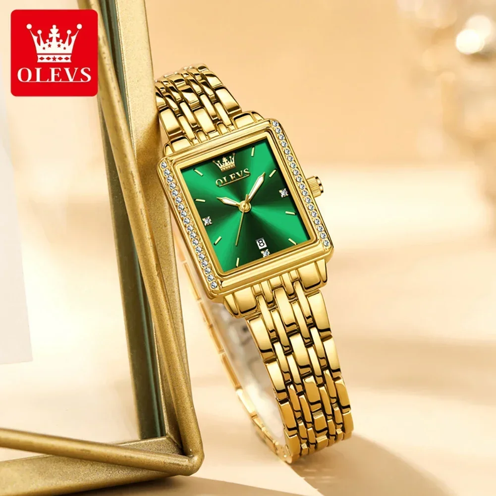 OLEVS Relojes de Mujer Reloj de Mujer de Acero Inoxidable Dorado de Lujo Luminoso Reloj de Pulsera de Cuarzo Resistente al Agua Relojes de Moda para Mujer,reloj mujer