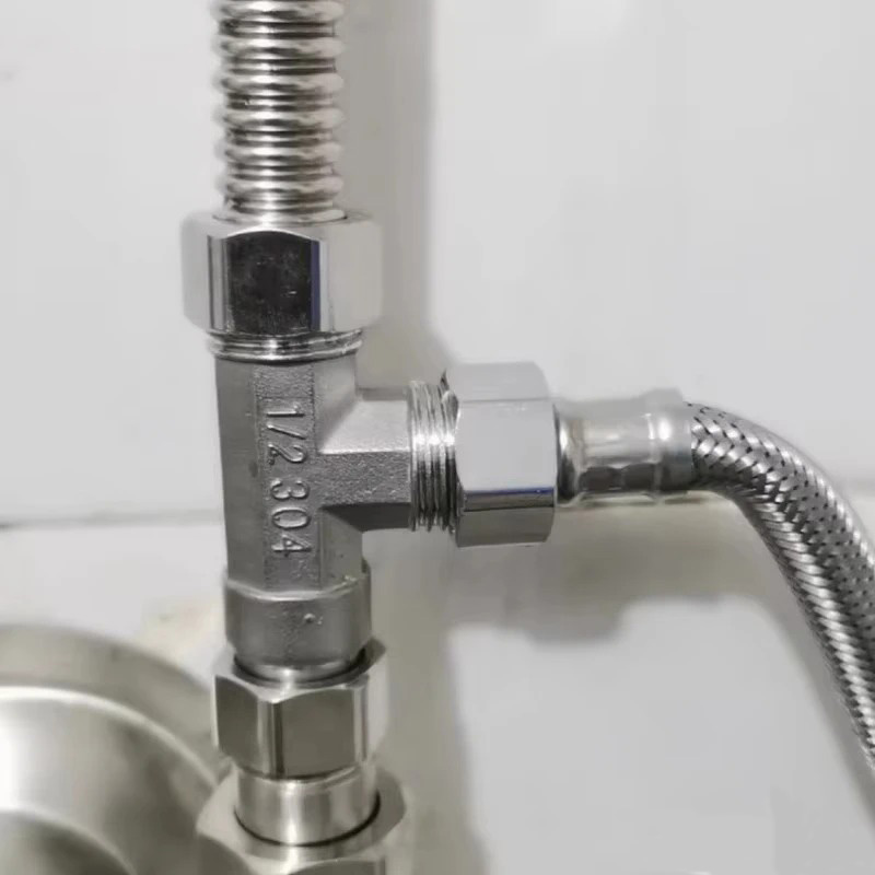 Adaptador t de aço inoxidável g1/ 2 "válvula t desviadora buraco de dispositivo de três vias para banho bidé pulverizador chuveiro