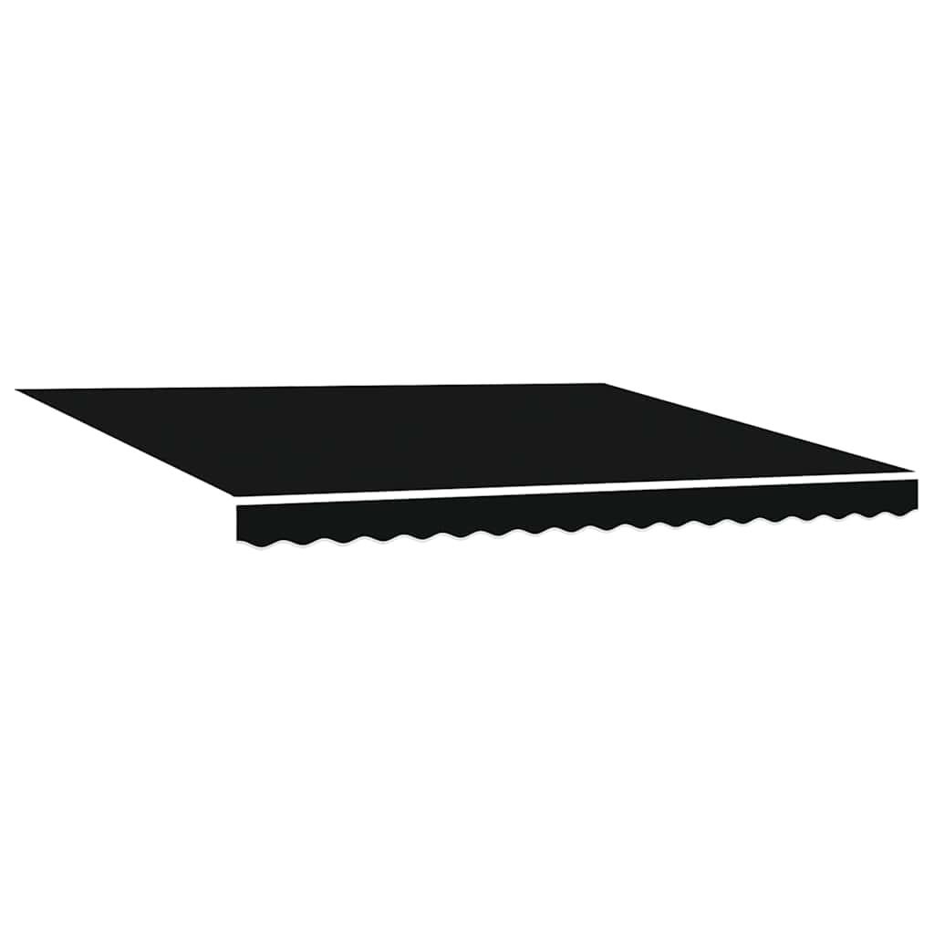 Toldo retráctil negro impermeable 400x350cm poliéster exterior sombrilla dosel jardín sombra refugio