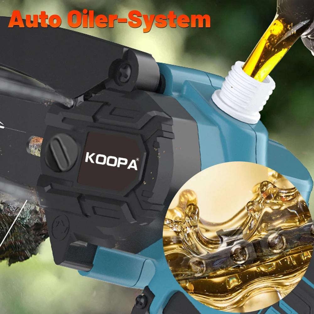 Koopa Tool 6-inch 18/21V Mini Chainsaw Cordless,Handheld Electric Power Chain Saw with Auto Oiler-System for Tree Trimming