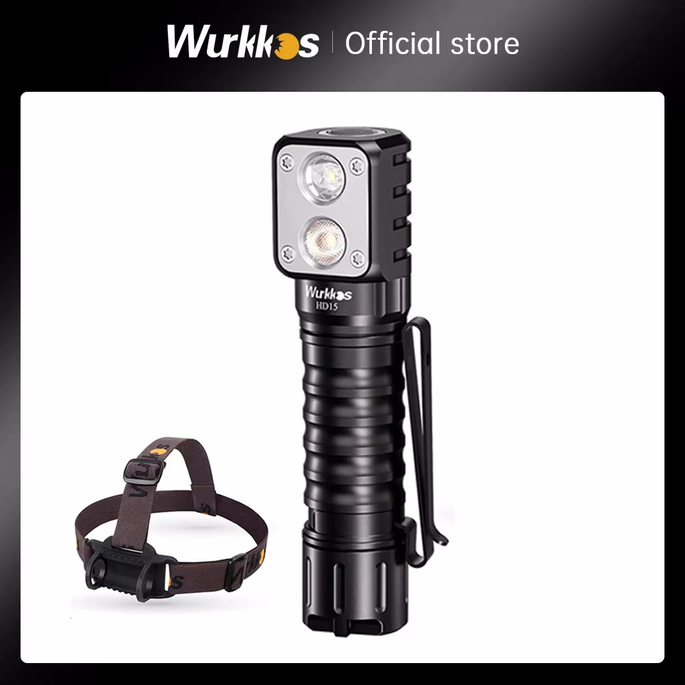 Wurkkos HD15 Stirnlampe 18650 2A wiederaufladbarer Scheinwerfer 2000 lm Dual LED LH351D+SST20 USB Reverse Charge magnetischer Schwanz Wandern