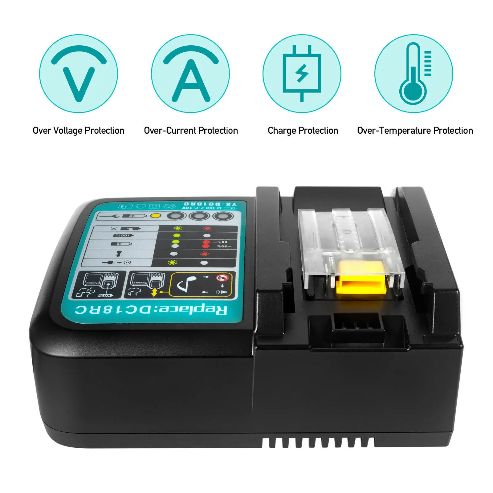 DC18RC Voor Makita 18V Boor Acculader 3A Li-Ion Oplader voor Makita 14.4V 18V LXT BL1815 BL1860 BL1430 BL1450