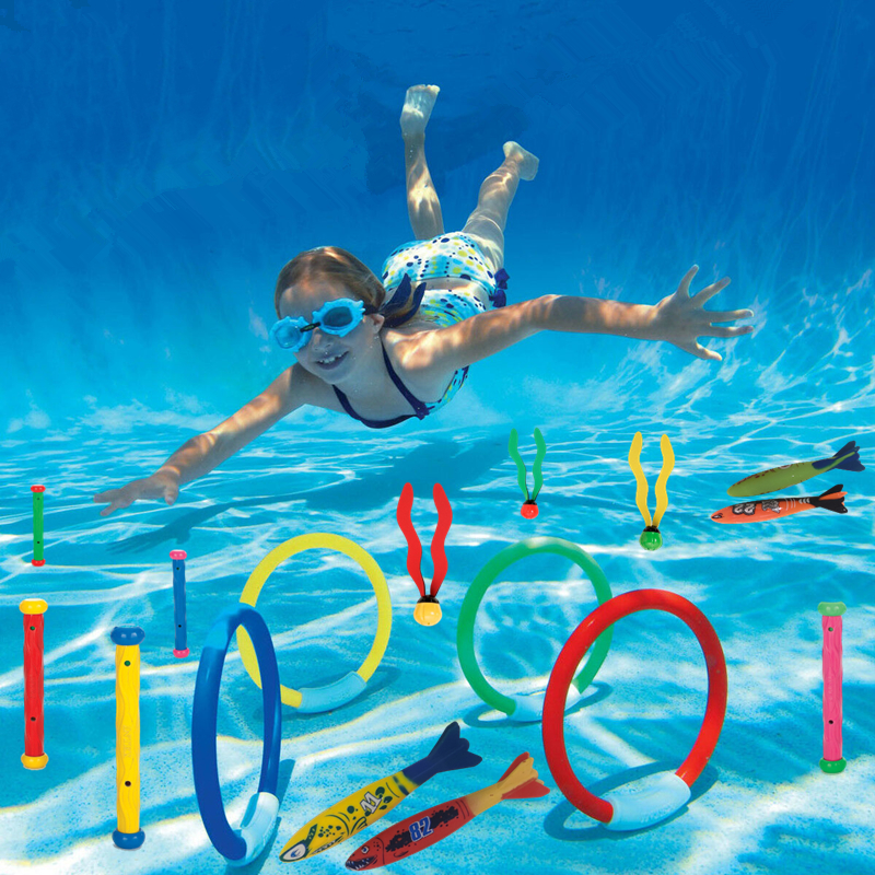 Sommer Schwimmen Tauchen Spielzeug Set Pool Schwimmen Ring Wasser Sport Spielen Spiel Tauchen Stick Unterwasser Zubehör Greifen Spielzeug für Kind