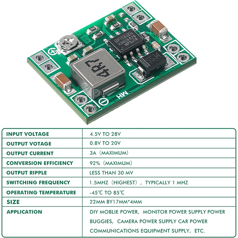 1-10pcs MP1584EN Adjustable 3A DC-DC Converter Step Down Voltage Regulator Module Replace LM2596s MP1584 DC DC Buck Board