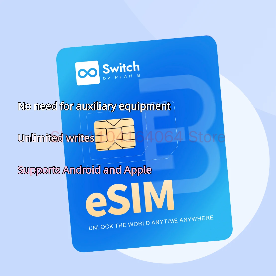 Cambiar por PlanB, tarjeta ESIM física, viaje y viaje de negocios, convertir a SIM, escritura ilimitada, compatible con Android y Apple