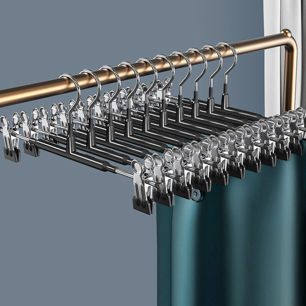 Sem costura de aço inoxidável calças clipe guarda-roupa casa roupas rack de secagem saia clipe calças rack de secagem pendurado rack de roupa interior