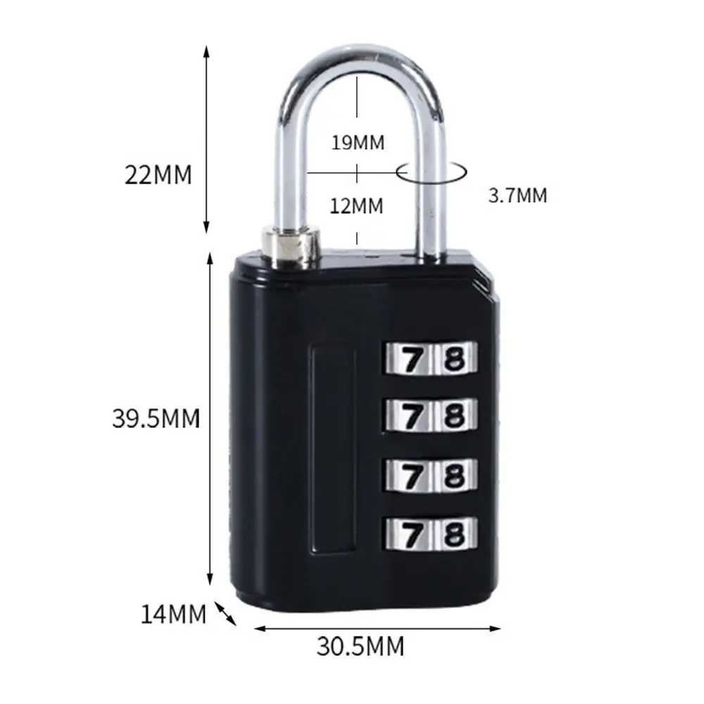 New Concept Color 4 Digit Combination Lock Anti-theft Safely Code Lock Travel Luggage Suitcase Lockers Zinc Alloy Padlock