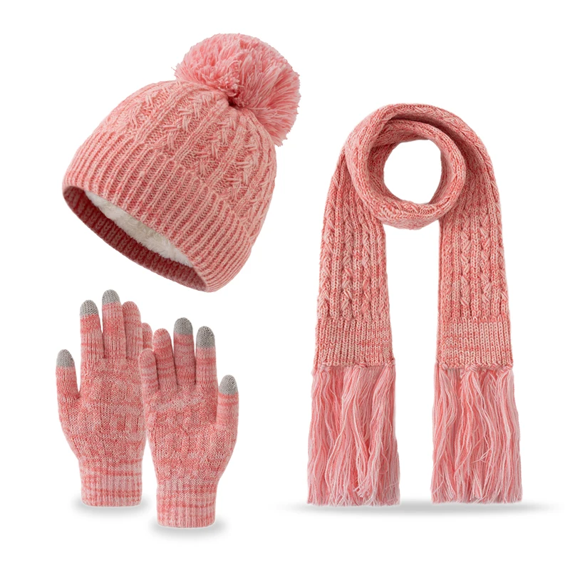 3 peças 3-13 anos chapéu arco-íris de bola única infantil, cachecol com franjas, conjunto de luvas, chapéu de inverno de malha com lã, bolas duplas fofas, corte