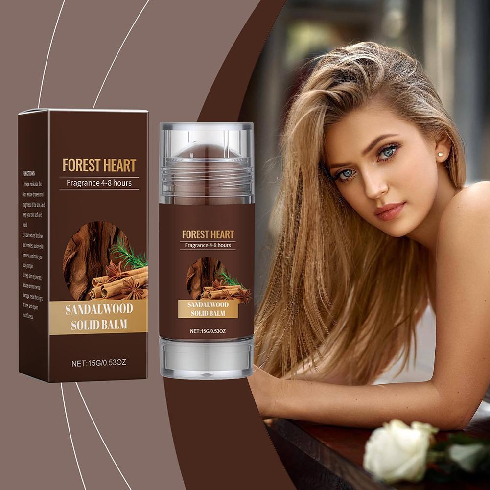 15g Sandalwood Perfume Solid Balm Woody Light Perfume Long Lasting Charming Attraction Natural Fragrance Deodorant Solid Stick