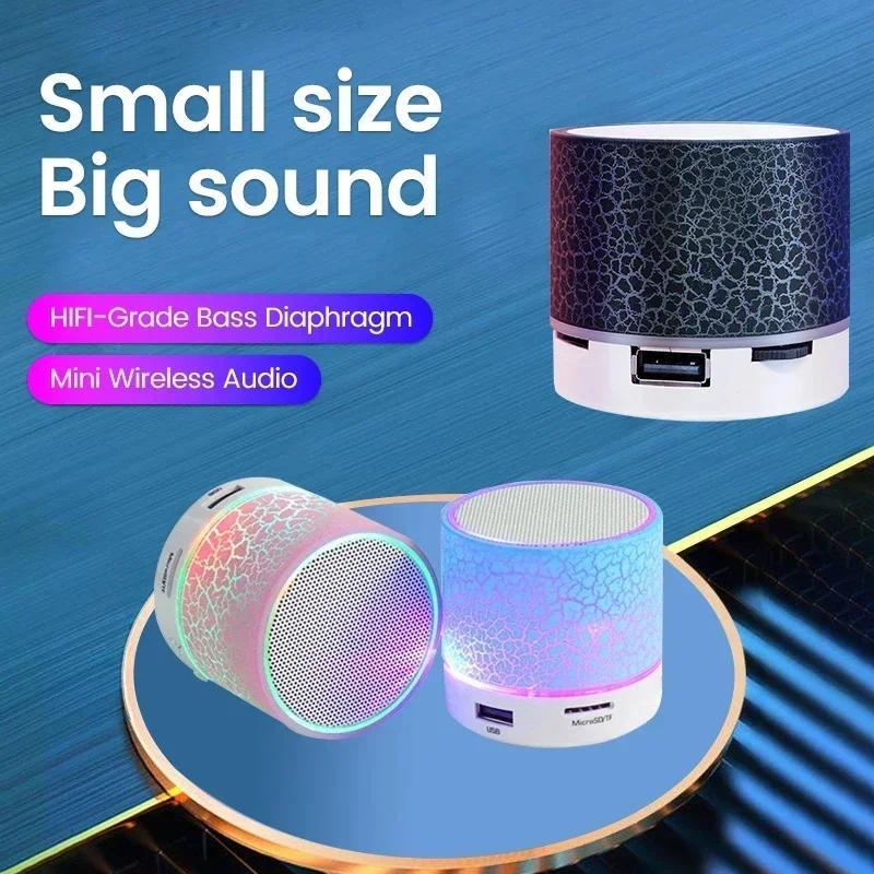Mini alto-falante bluetooth sem fio crack led cartão sd usb subwoofer portátil mp3 música coluna de som para pc telefone móvel