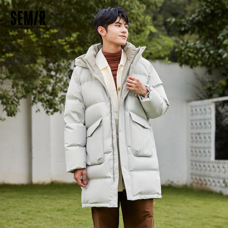 Semir แจ็คเก็ตขนเป็ด2023ผู้ชาย, แจ็คเก็ตกันหนาวใหม่เทคโนโลยีสามหลักฐานแฟชั่นแจ็คเก็ตมีฮู้ดขนเป็ดสีขาวฤดูหนาว
