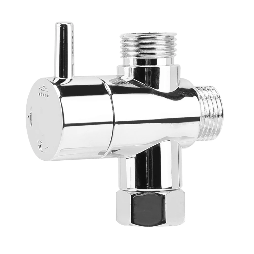 หัวก๊อกน้ำอุปกรณ์ห้องน้ำหัวฝักบัวอาบน้ำ3ทิศทาง Diverter วาล์ว G1/2สามฟังก์ชั่นสวิทช์อะแดปเตอร์