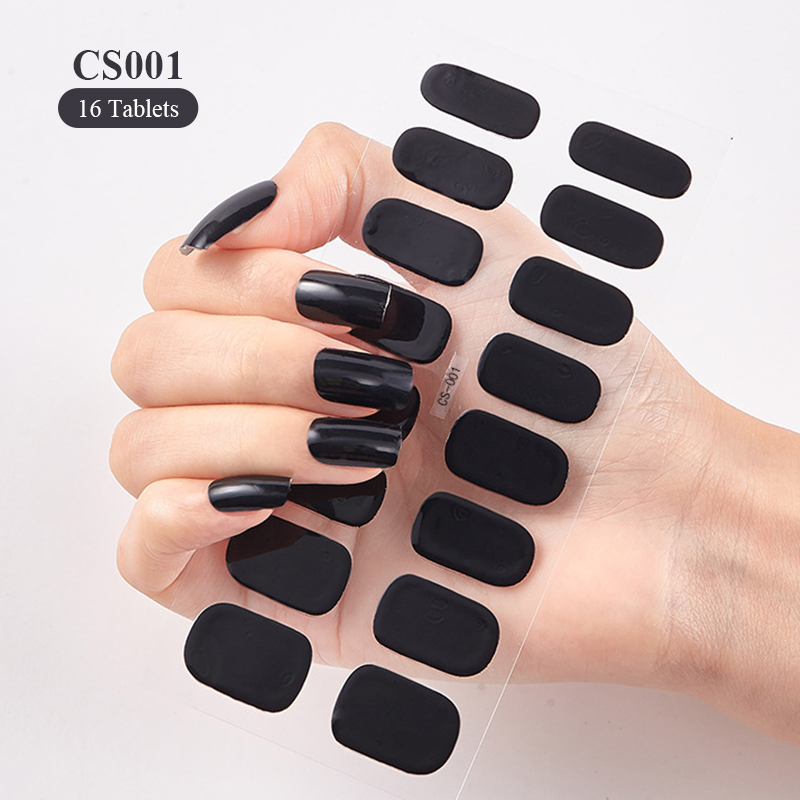 16Tips Wine Red Nail Stickers Long-Lasting Solid Color Full Nail Wraps Self-Adhesive Slider Nail Art DIY Stickers Manicure Decor
