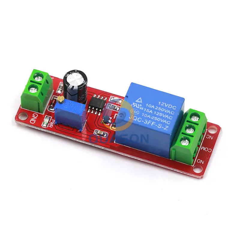 Interruptor de temporizador NE555 DK555, módulo de desconexión ajustable, módulo de relé de retardo de tiempo DC 12V, Escudo de relé de retardo 0 ~ 10S