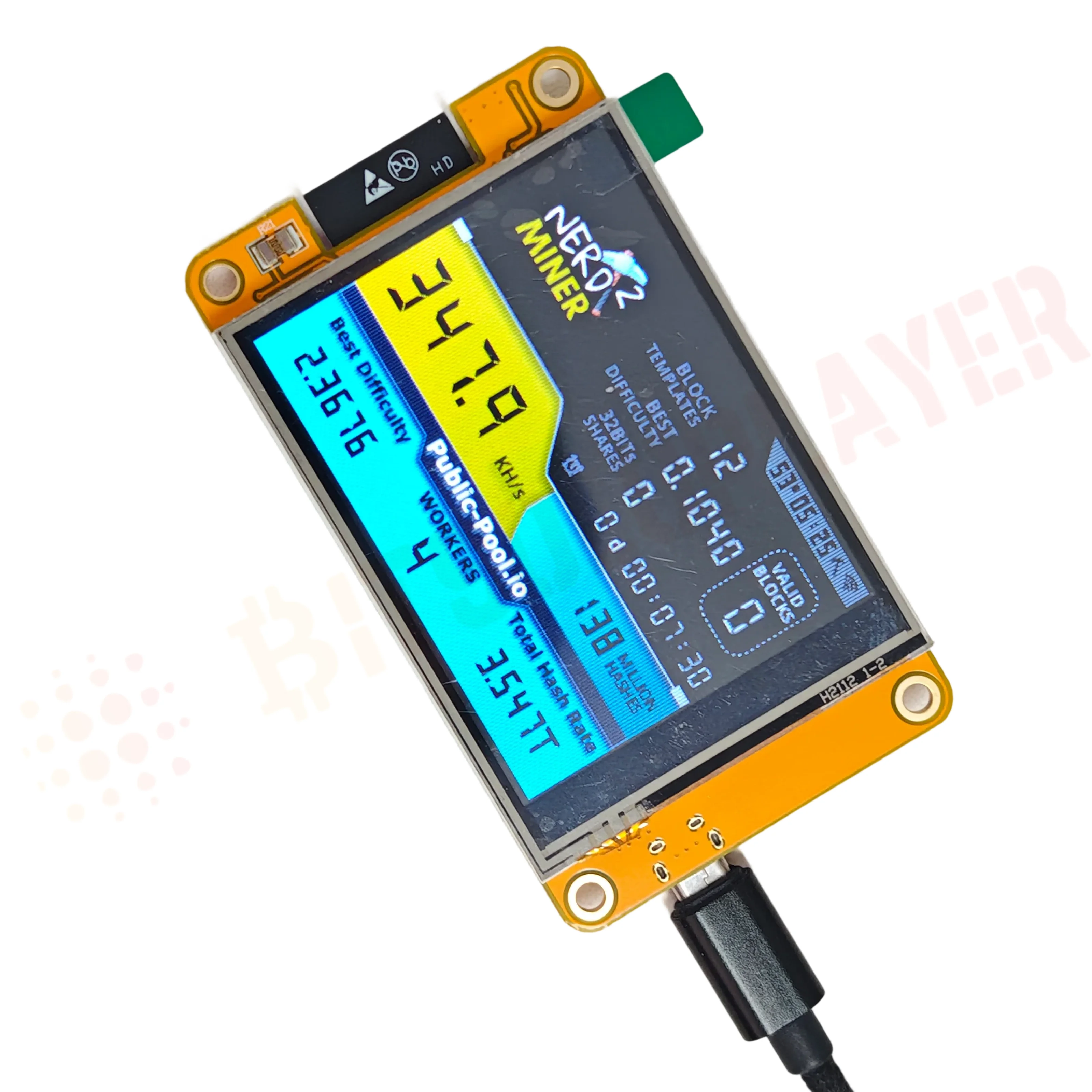 Bitcoins nerd miner V2 2,8 polegadas ESP32 Smart Touch Display BTC Solo Miner 350KH/S Win 3.125 BTC Lotto Miner