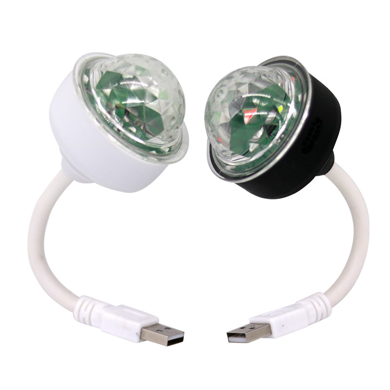 Proyector de luz LED de rotación automática de 6W, lámpara láser, bombilla con Control por voz, bola de cristal, fiesta de Navidad, DJ, discoteca, lámpara de escenario para coche