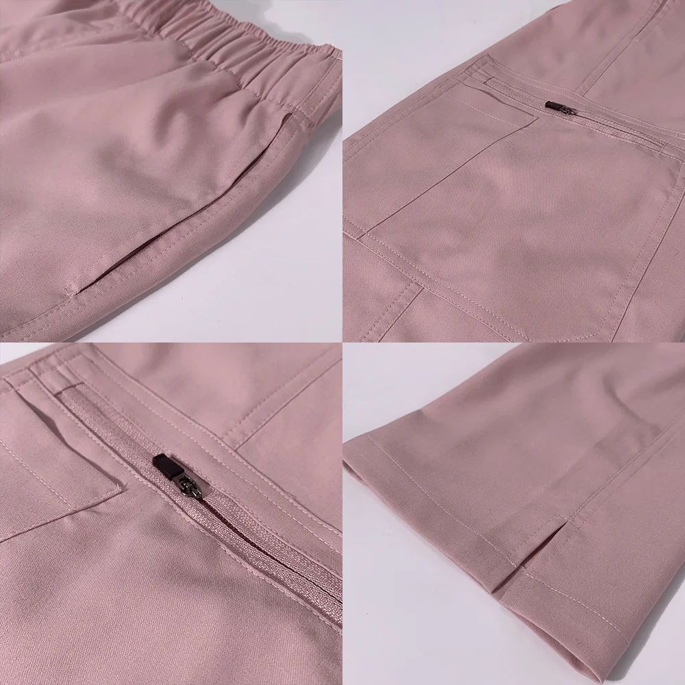 Color sólido matorral laboratorio quirúrgico unisex y uniforme trabajo enfermera accesorios médico médico médico pantalones