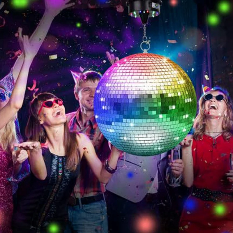 หมุนดิสโก้บอลมอเตอร์ไฟพร้อมรีโมท, 18 LEDs สําหรับ 12 16 20 24 นิ้วกระจก Ball Rotator (Notincludedball)