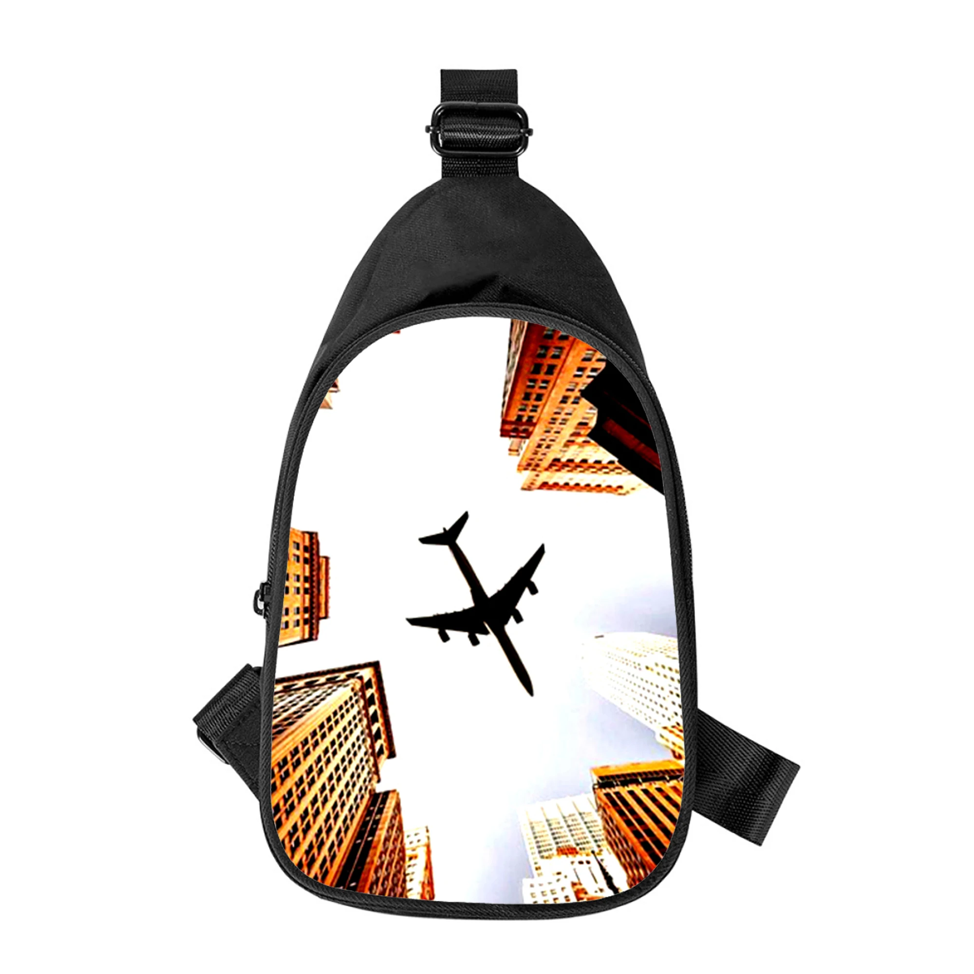 Flugzeug Himmel 3D-Druck neue Männer Kreuz Brusttasche diagonal Frauen Umhängetasche Ehemann Schule Hüft tasche männliche Brust packung