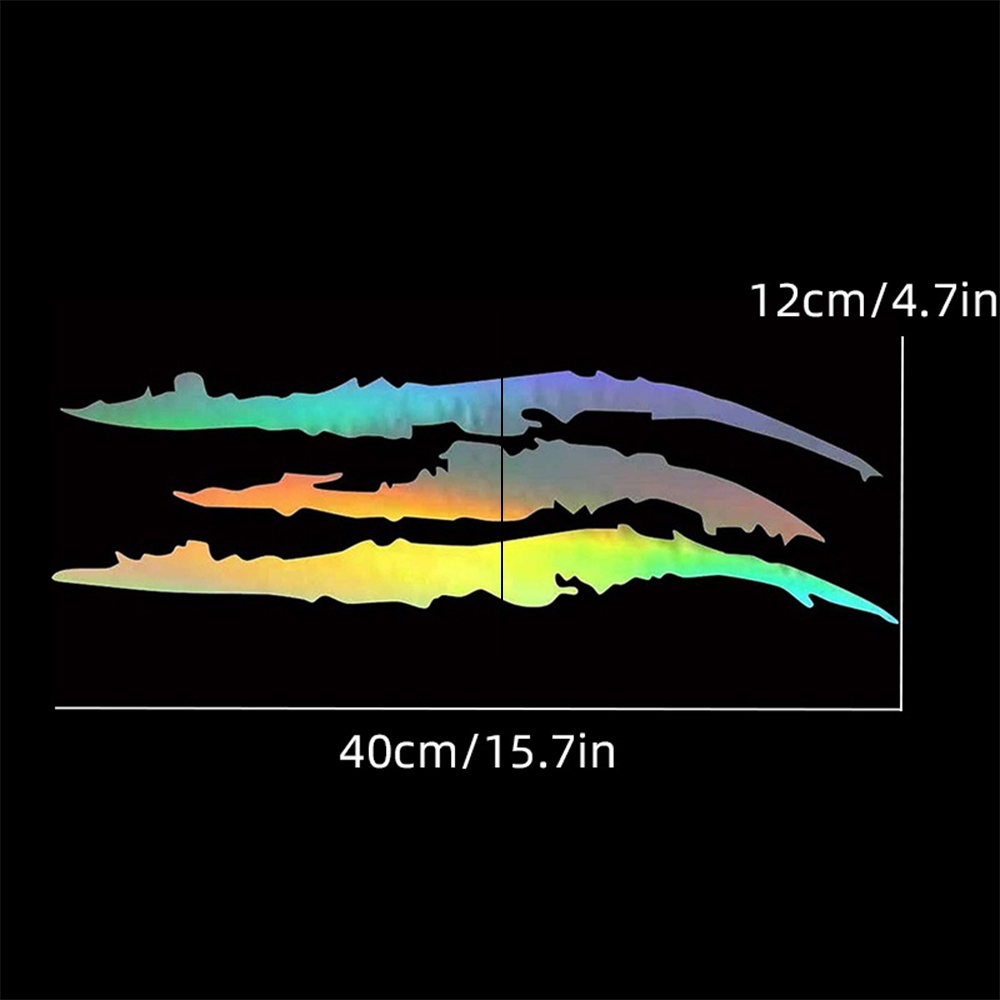 Laser Motorcycle Car Sticker Universal Monster Claw Scratched Stripe Decal Marker Reflective Waterproof Moto Decoration