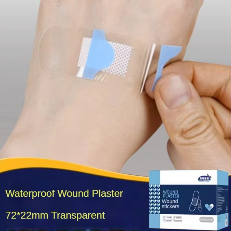 120 ชิ้น PU โปร่งใสกันน้ํา Band Aid กาวทางการแพทย์แถบพลาสเตอร์สําหรับบาดแผลกีฬาอาบน้ํา