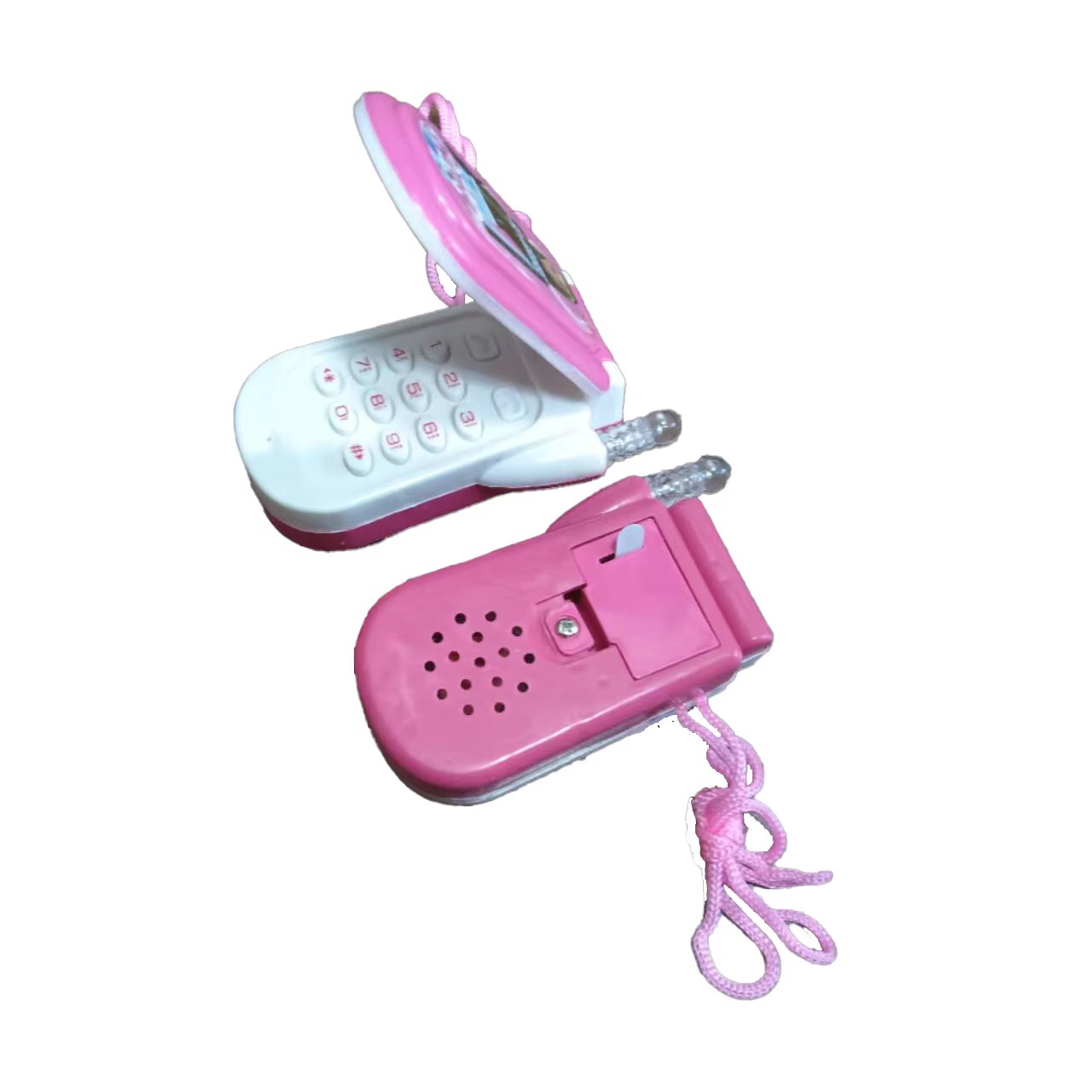 O telefone celular de brinquedo eletrônico para meninas é fofo, som e luz, capa flip clássica, presente de feriado colecionável e nostálgico