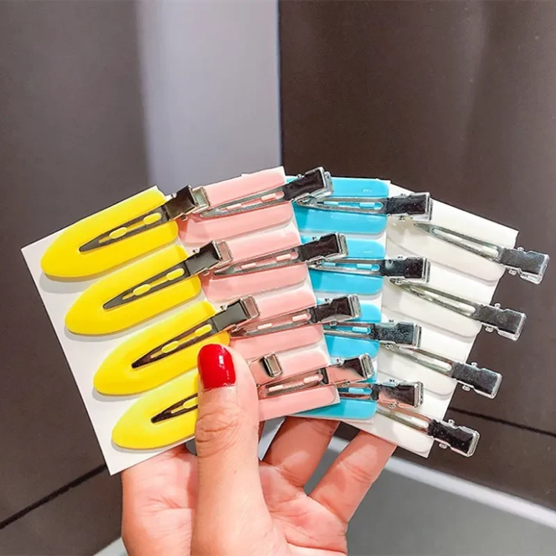 4 Liền Mạch Không Uốn Cong Kẹp Tóc Barrettes Không Đánh Dấu Chân Cong Kẹp Trang Điểm Không Nhăn Tóc Tạo Kiểu Tóc bằng Kẹp Màu Mới