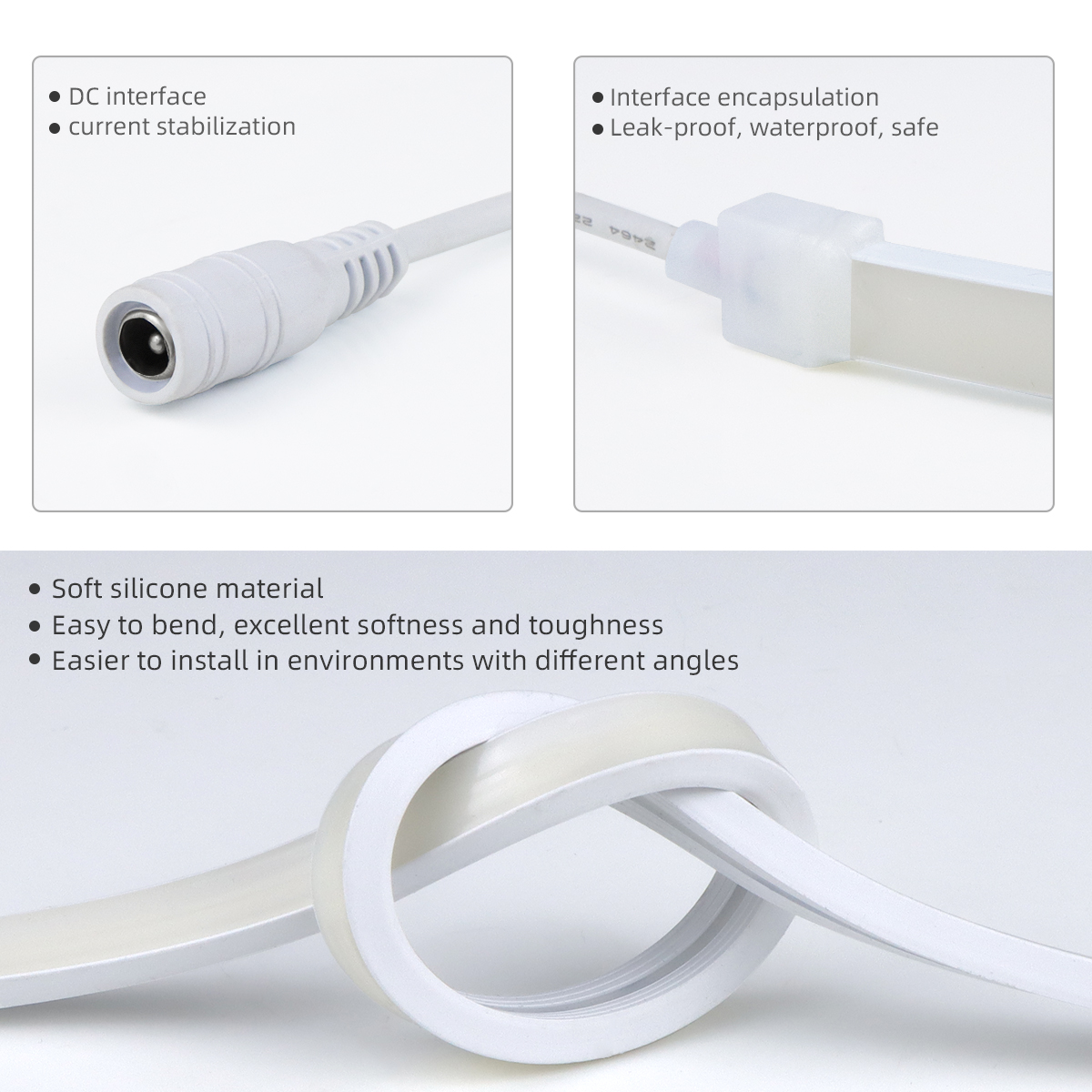 10M 5M 2M 1M Silicone Tube COB LED Strip Light DC24V Dimmable Touch Control Neon Lamp Ribbon For Bed Room Night Decor Backlight