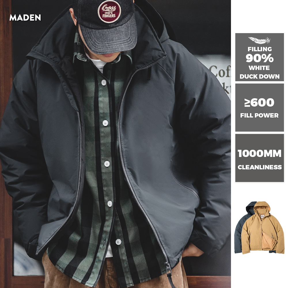 Maden Winter Donsjack Met Capuchon Voor Heren Wit Eendendendons Vullend Verdikte Warme Buitenjas Voor Buiten Winddicht Parkas Zwart Jasje