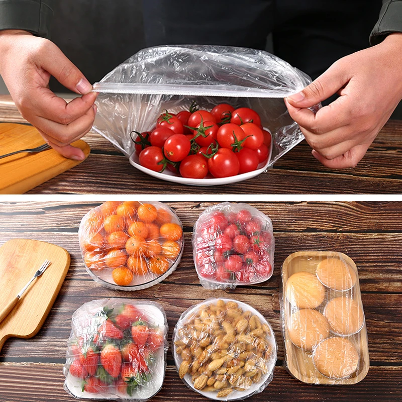 Copertura per alimenti usa e getta riutilizzabile Involucro di plastica Coperchi per alimenti elastici durevoli per ciotole Coperture per piastre elastiche per borsa per risparmiare cibo da cucina
