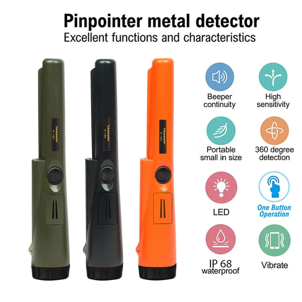 TC-100 Pinpointer Metaaldetector Gp-Pointer Goud Doelwit Metaaldetector Statisch Alarm Ip68 Waterdicht Met Armband