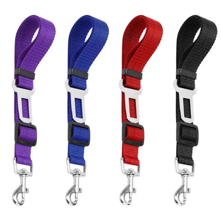 Ceinture de sécurité de voiture pour chien et chat, 1 pièce, adaptée à une boucle de sécurité universelle, corde de sécurité réglable, ceintures de sécurité pour chien, Accessoires pour chiens