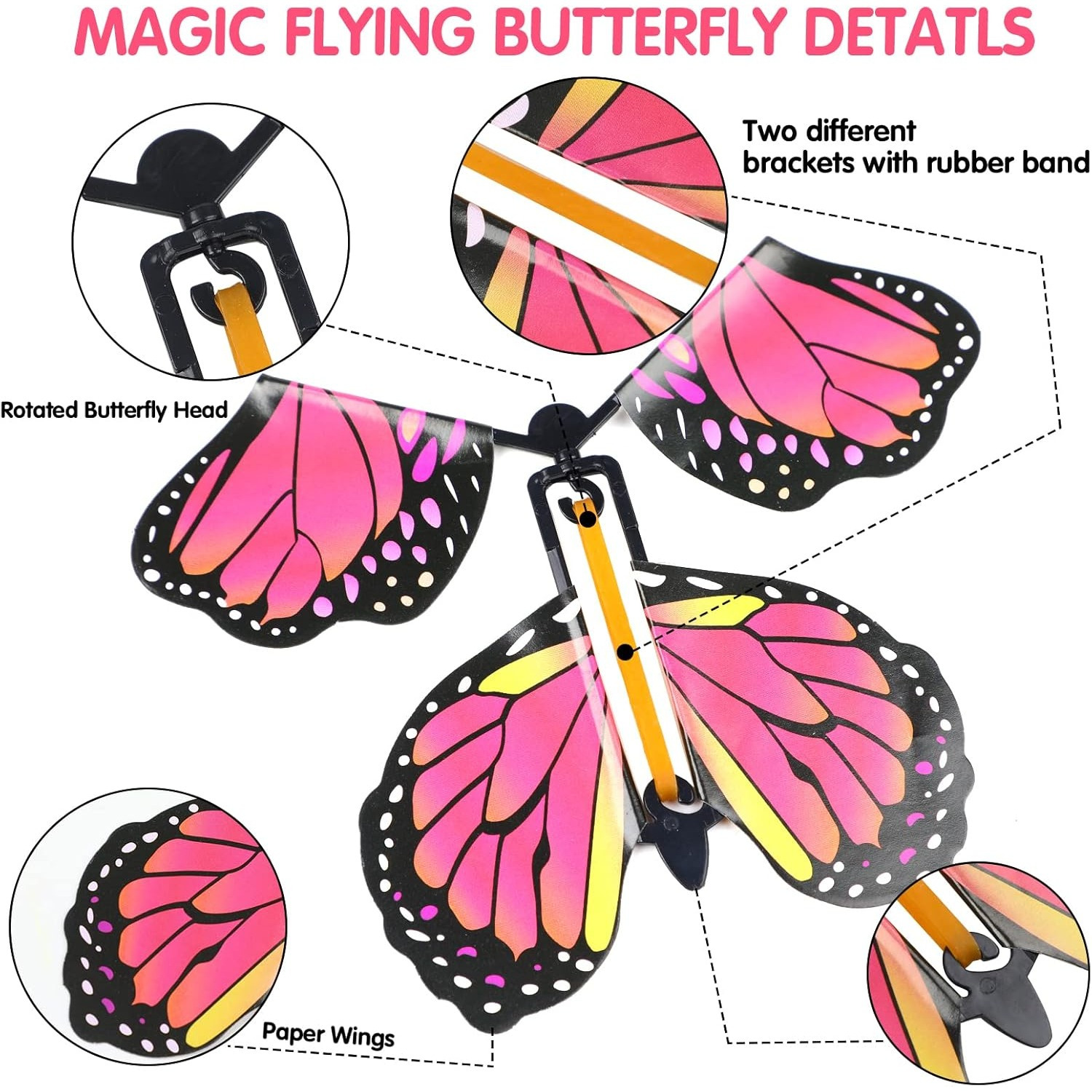Borboleta voadora, brinquedo de borboleta mágica, presente para crianças, caixa de explosão surpresa, casamento, festa de aniversário, livro, cartão de felicitações