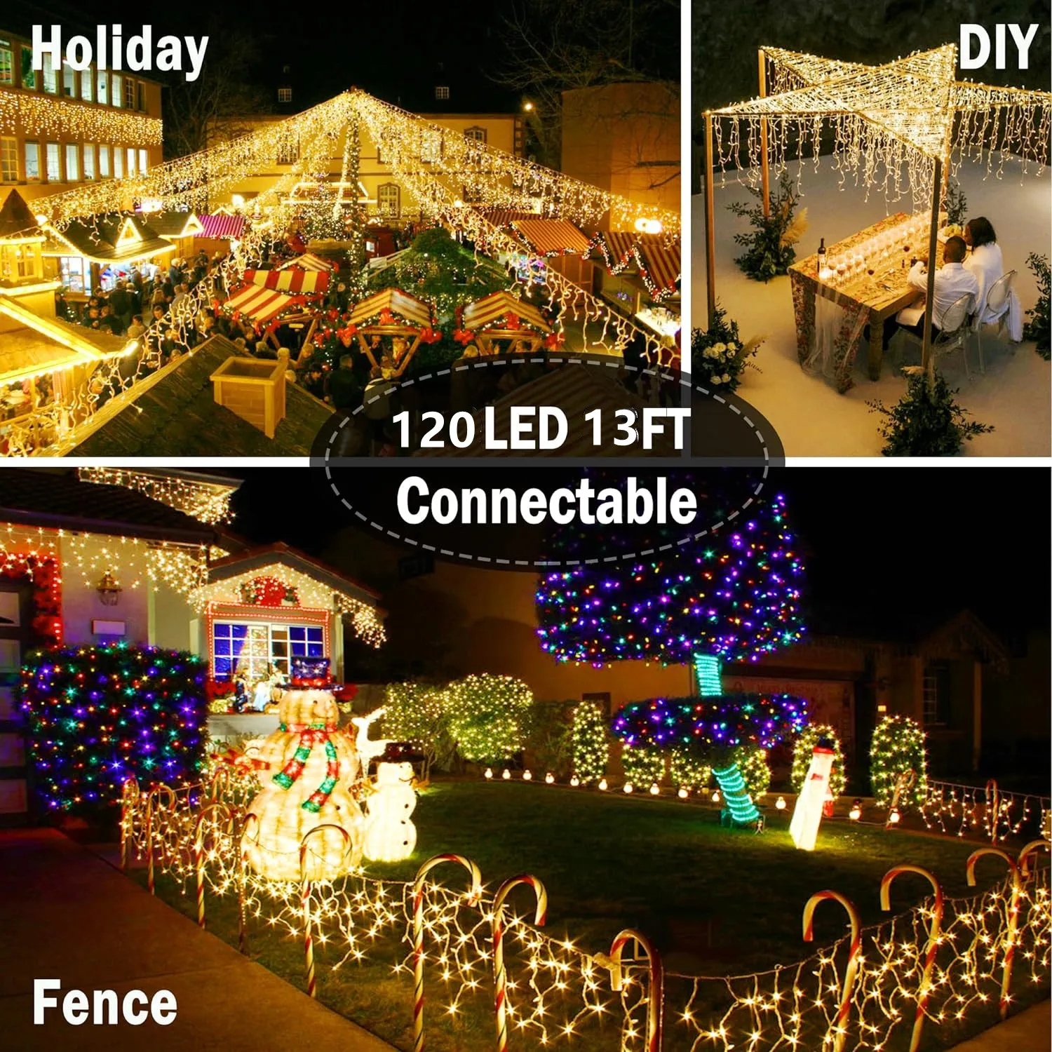 4-32m Christmas Festoon Led Icicle Curtain Lights Outdoor Flash Fairy String Light Clear Wire New Year Decorations