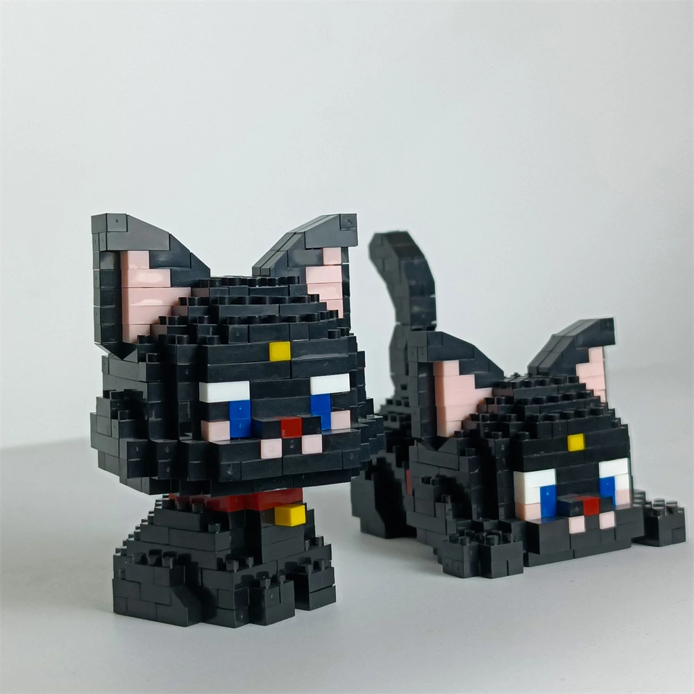 Dual Form Cat Shape Pet Series รุ่น Micro Mini Building Blocks ของเล่นขนาดพกพาความน่ารักสัตว์เลี้ยง Cat Display Decor ดีสําหรับหญิง
