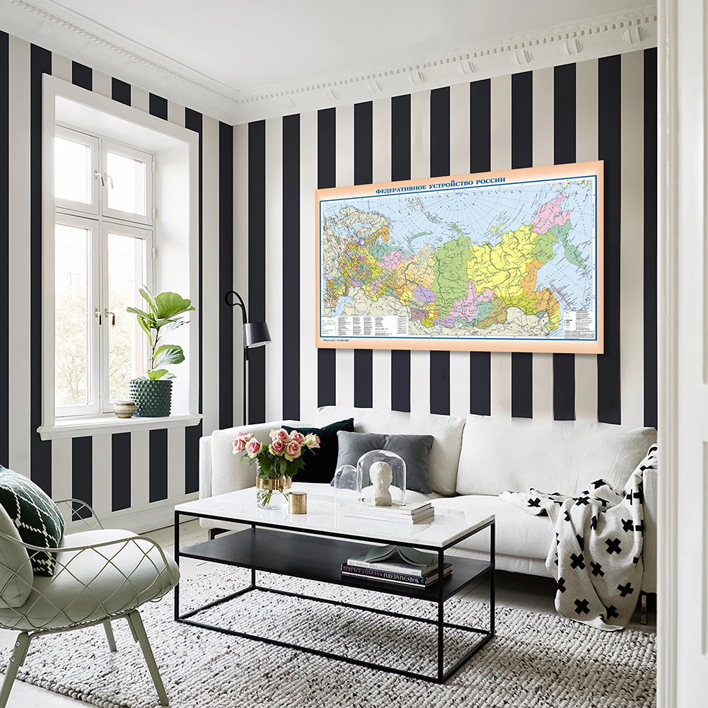 150*100Cm Trong Tiếng Nga Của Nga Bản Đồ Chính Trị Chi Tiết Trang Treo Tường Không Dệt Vải Tranh Nhà trang Trí Đồ Dùng Học Tập