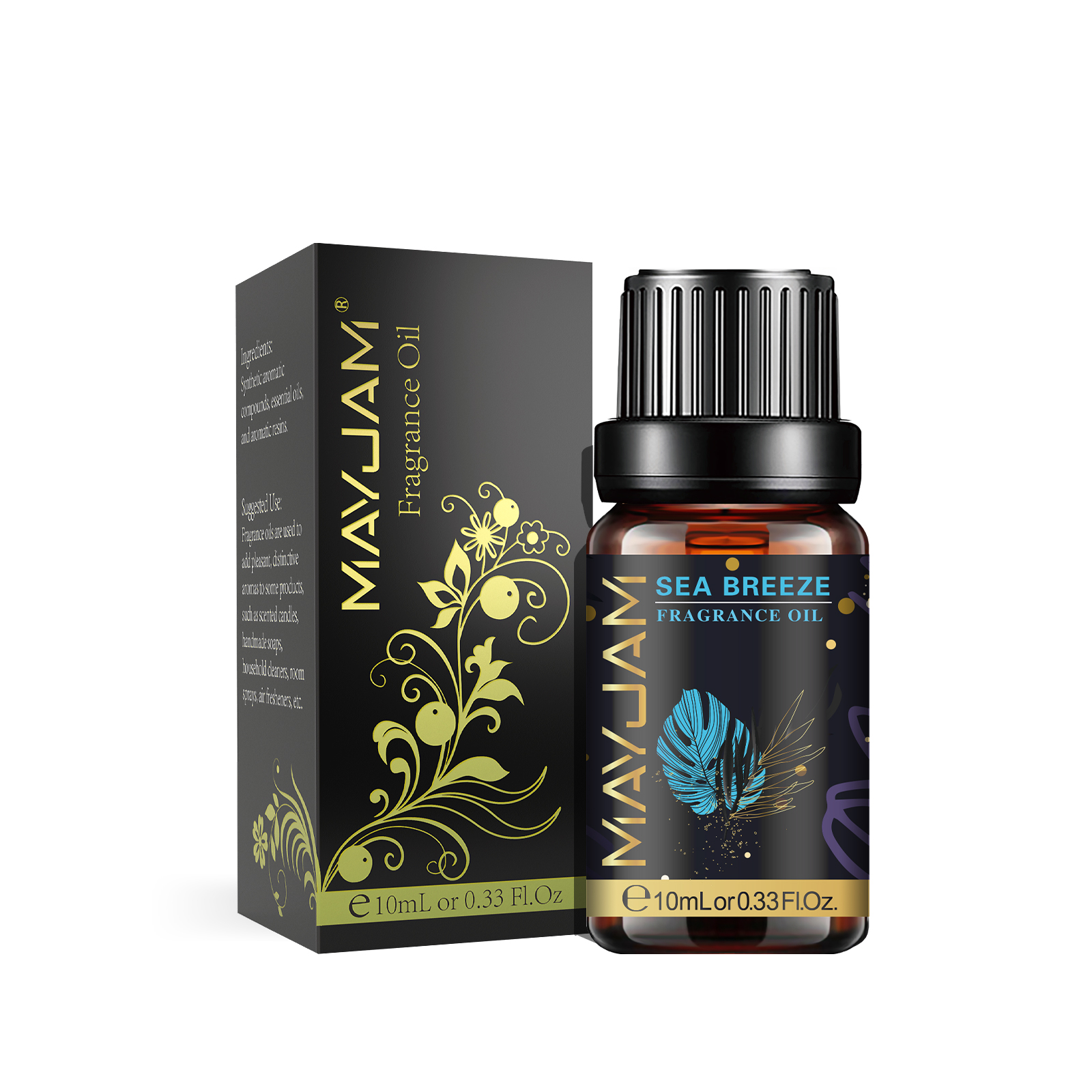 Mayjam 10ml óleo de fragrância brisa do mar almíscar branco coco baunilha goma de bolha bebê em pó café mandarim aroma óleo para umidificador