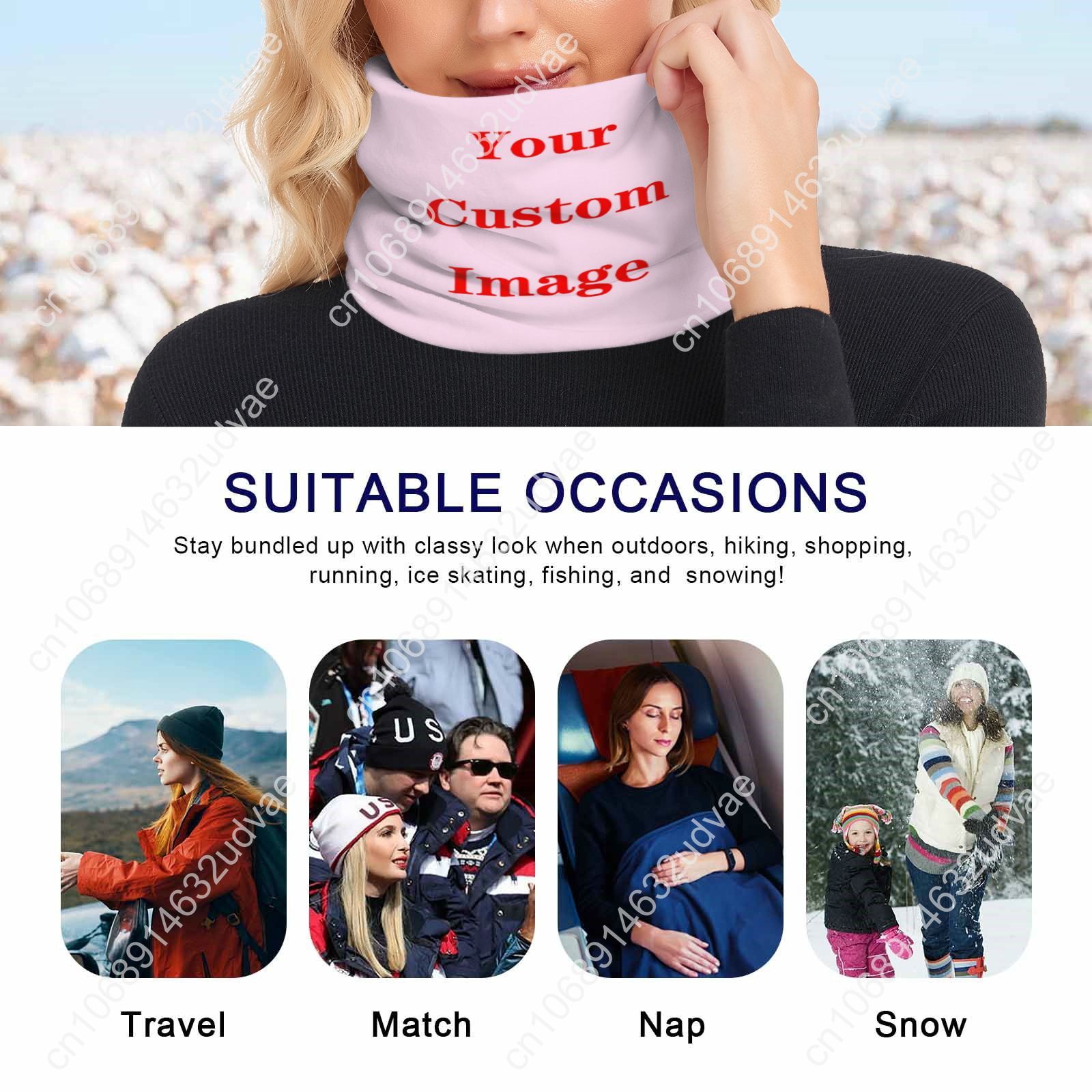 2025 Winter Scarf Knitted Ring Neck Wraps Custom image Women Bandana Warm Solid Collar Unisex Men Face Scarves Infinite Cashmere