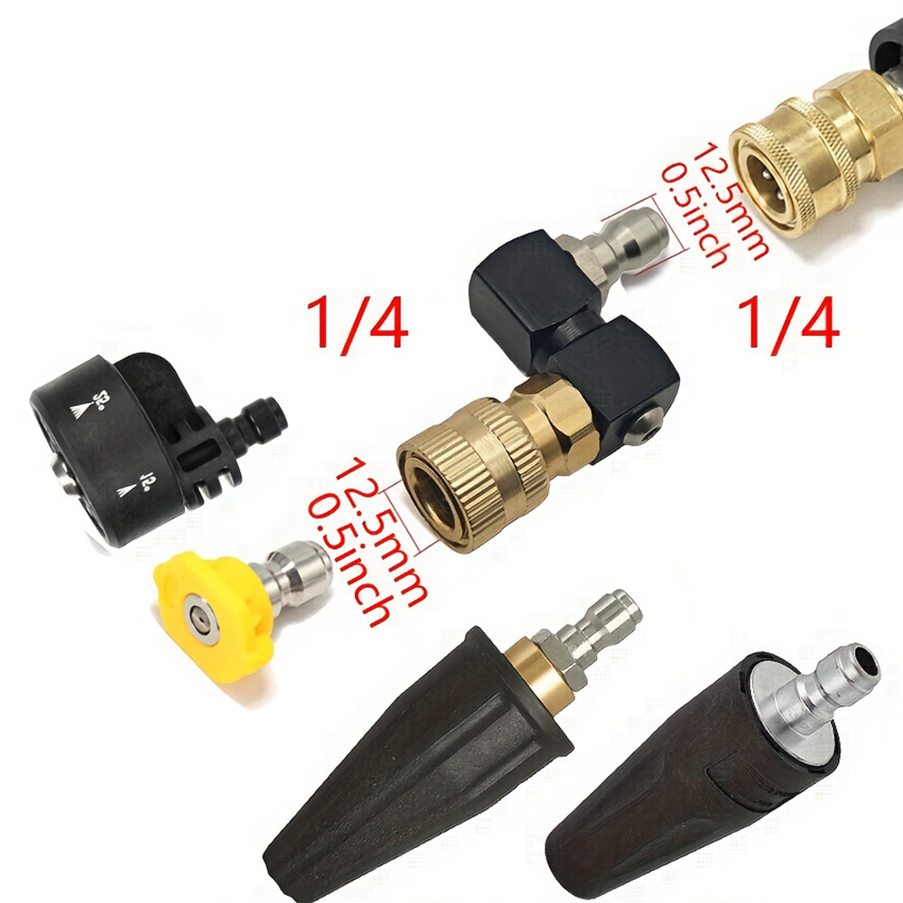 360° Rotating Pressure Washer Gun Jet Nozzle, 1/4" Quick Connect Adapter for Car Cleaning - Leak-Proof, Water Saving