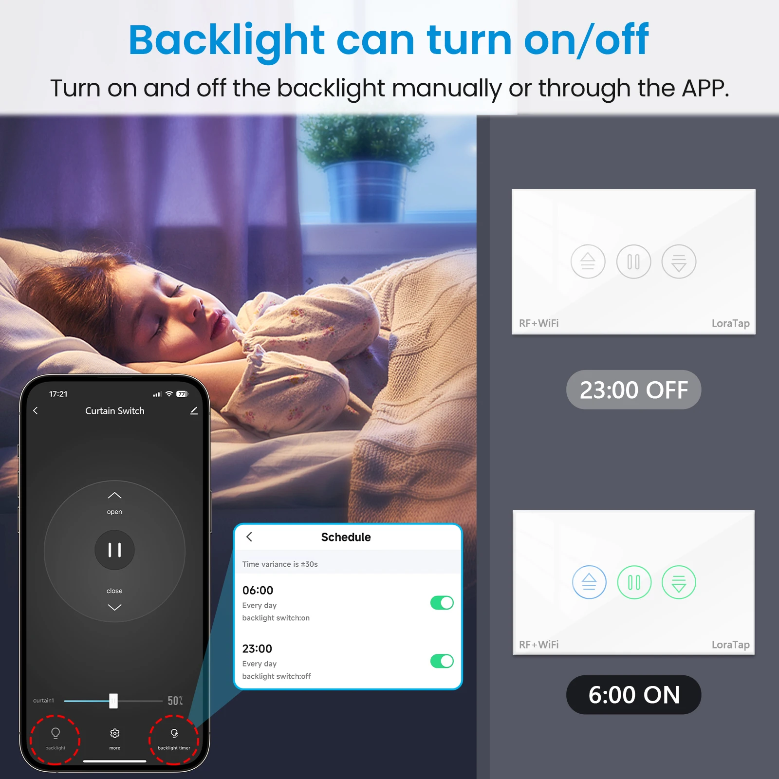 Interruptor de Control remoto para persiana enrollable de motor, RF, WiFi, App, temporizador, Tuya Smart Life, Alexa y Google Home