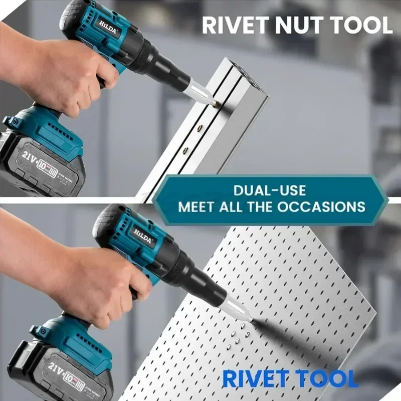 Lithium Battery Fully Automatic Riveting Gun Brushless Stainless Steel Core Pulling Rechargeable Riveting Gun