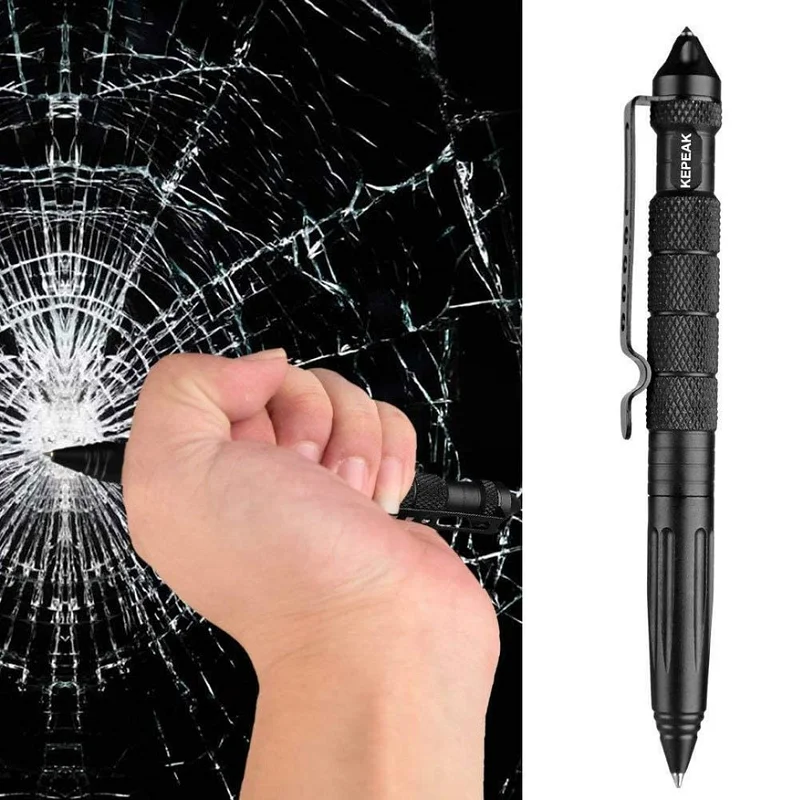 Mini bolígrafo multifuncional antideslizante de bolsillo para defensa al aire libre, suministros de autodefensa para deportes al aire libre y Camping
