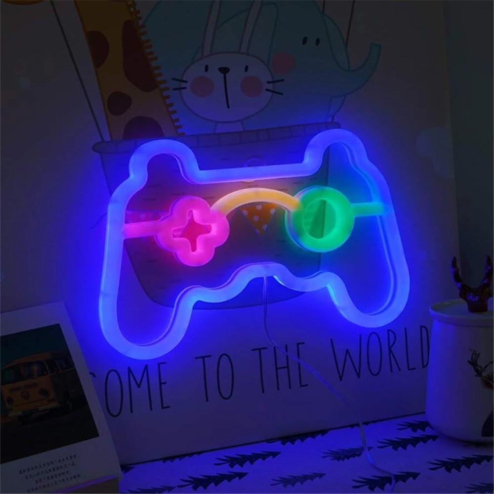 1PC USB LED-gameconsole neonlicht, gamecontroller-nachtlampje, geschikt voor gamekamers, feesten en wanddecoratie