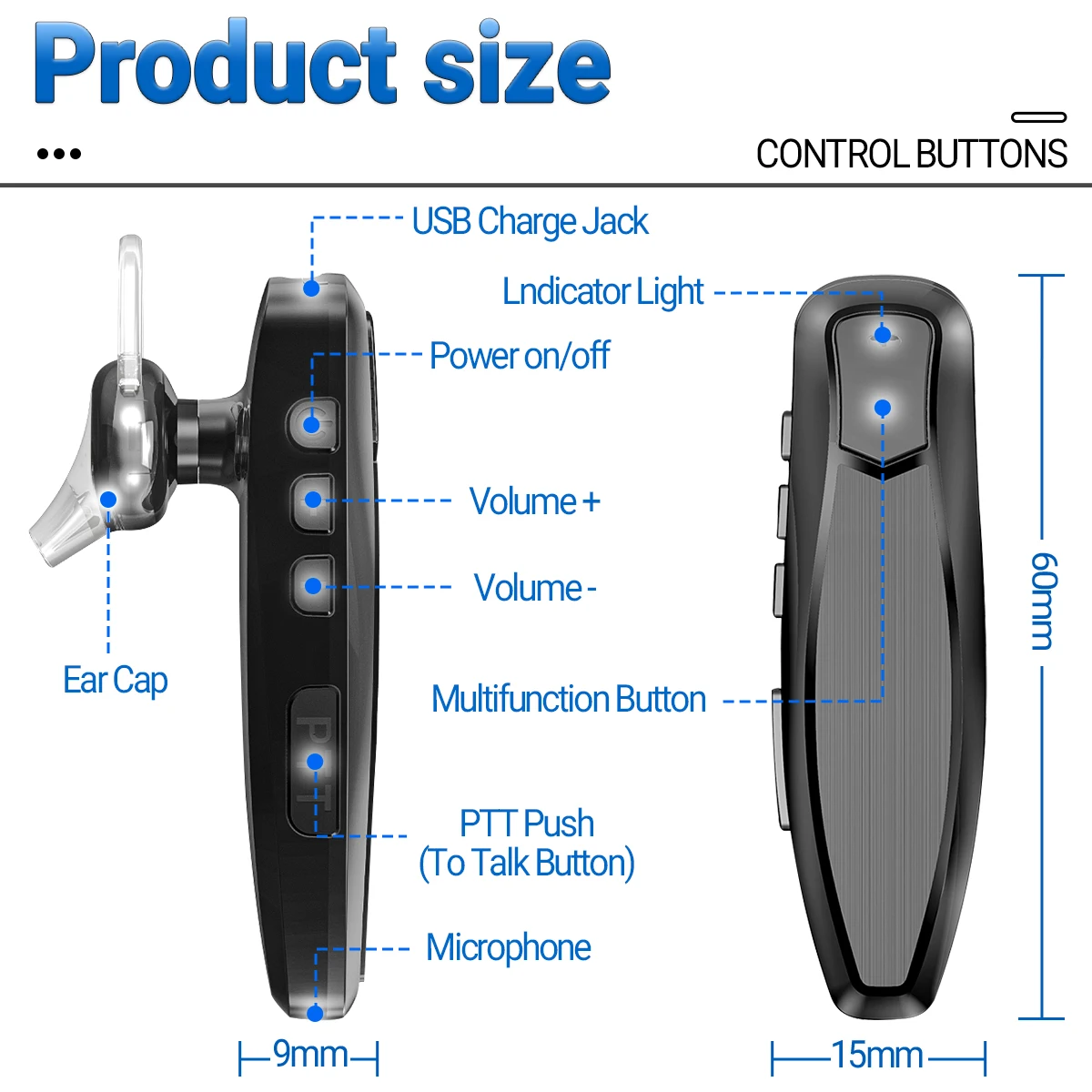 Baofeng トランシーバー ワイヤレス Bluetooth PTT ヘッドセット イヤホン ハンズフリー K プラグ ケンウッド UV-5R BF-888S Quansheng UV K5 (8)