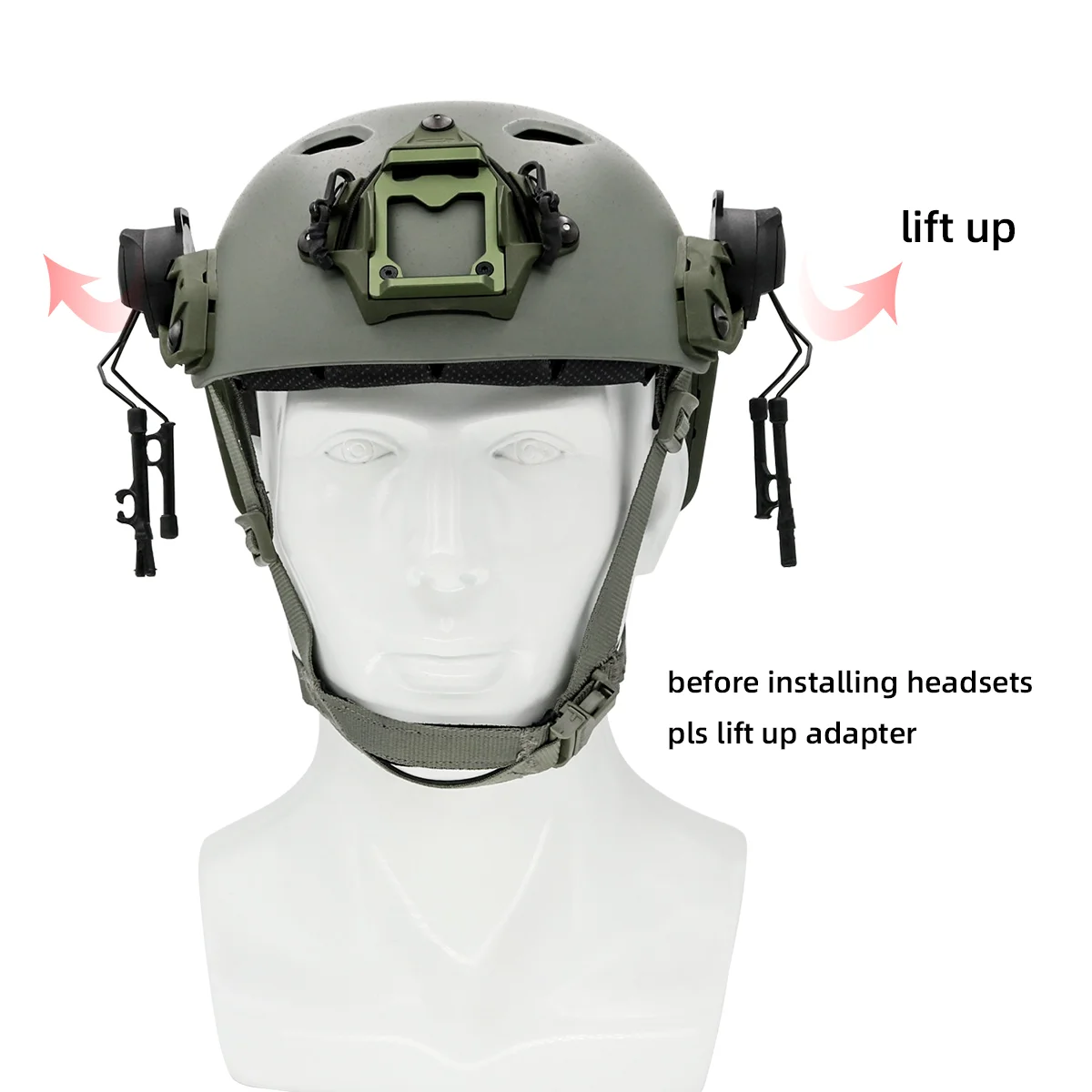 Taktische Headset-Halterung Fast Ops Core Helm ARC Rail Adapter-Set passend für Comtac II Series Noise Cancelling Headset