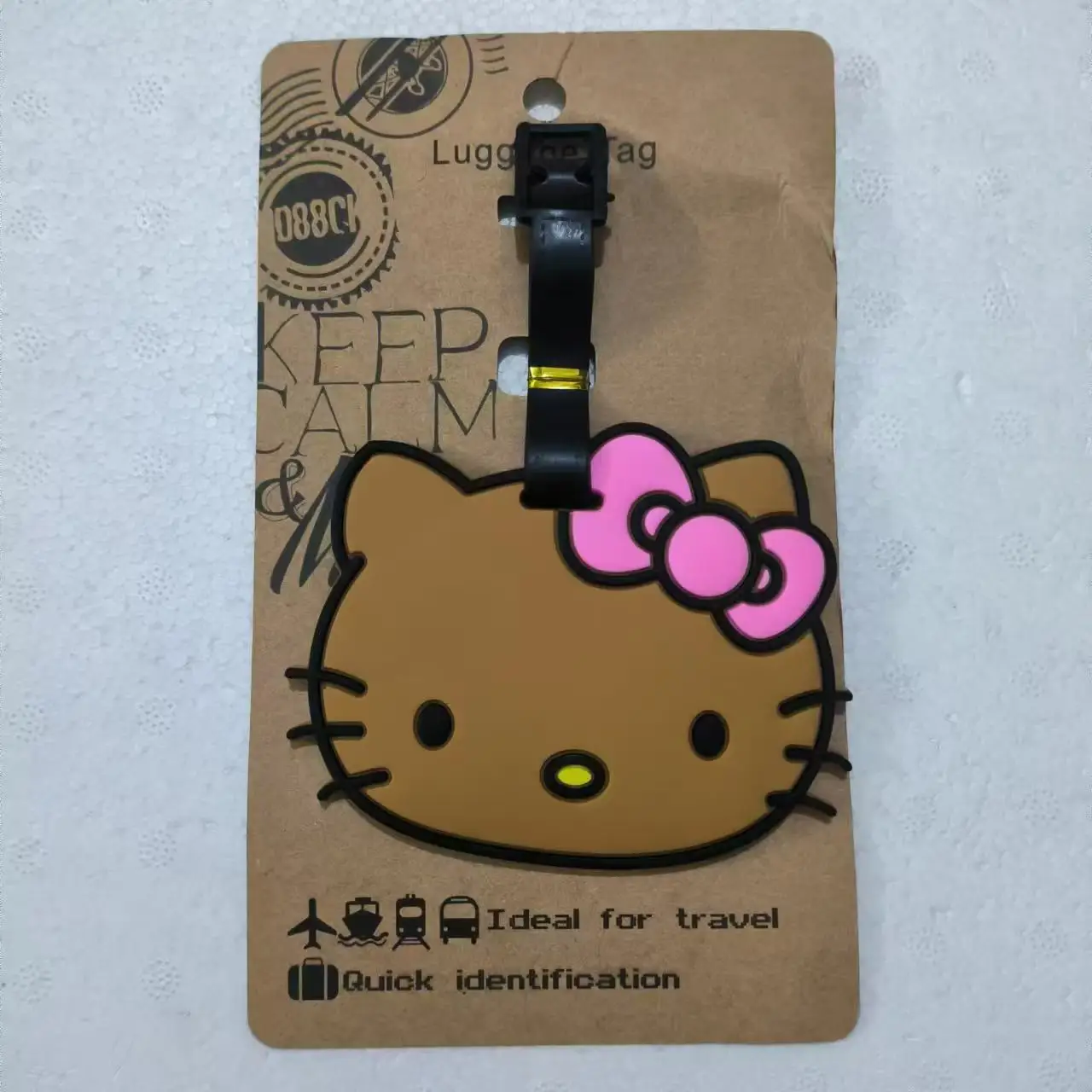 MINISO Hello Kitty แท็กกระเป๋าเดินทางอุปกรณ์เสริม Kawaii การ์ตูนป้ายจัดส่งสัมภาระ Boarding Tags แบบพกพาป้าย