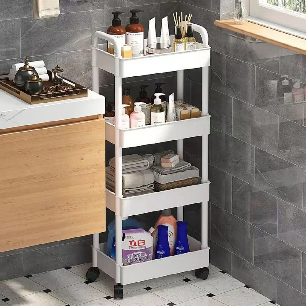 Mobile Storage Rack ห้องครัว Trolley Gap Rolling ของเล่นรถเข็นห้องนั่งเล่นขนมชั้นวางล้อ Muti-Tier ชั้นวางหนังสือ