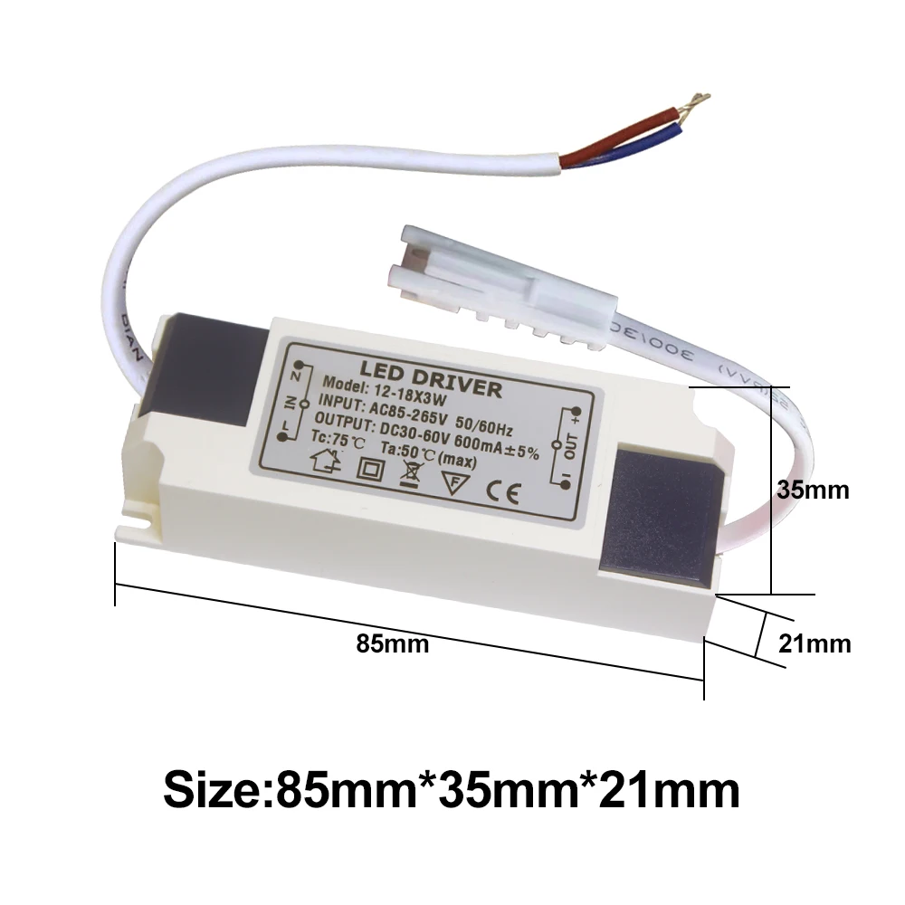 LED Driver 600mA 650mA 3W10W 20W 30W 36W 40W 50W 60W1-2x3w 6-10x3w 10-18x3w 18-30x3W Constant Current Lamp Lighting Transformer