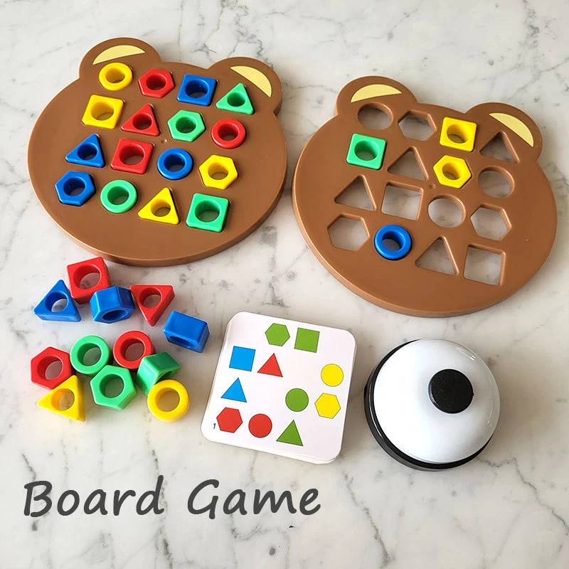 Crianças combinando quebra-cabeça brinquedos cores forma geométrica jigsaw jogos de tabuleiro cedo interação educacional brinquedos para crianças jogos de batalha