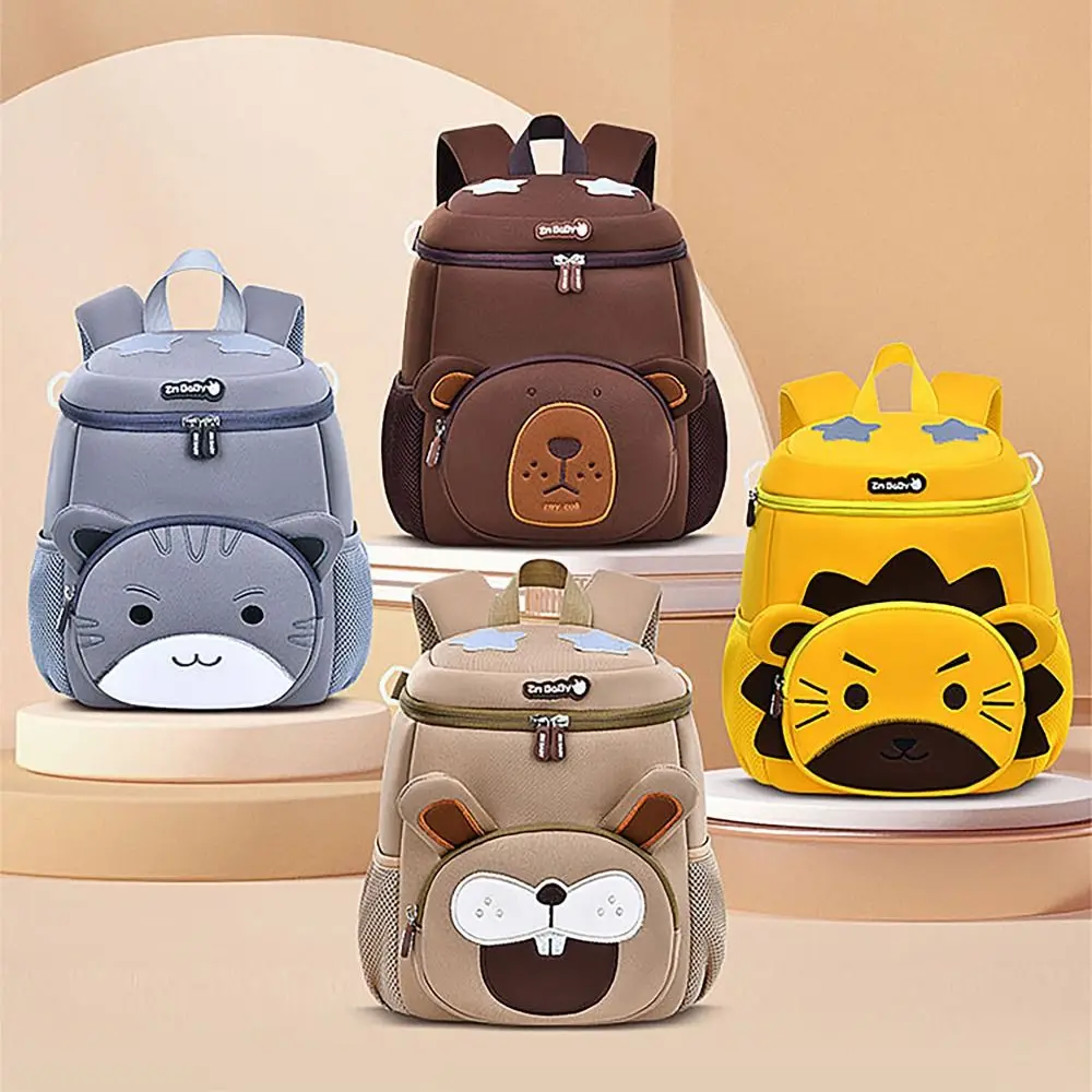 Portable Large Capacity Schoolbag Adjustable Shoulder Strap Durable Travel Bag Cartoon Reflective Stripe Shoulder Bags Student